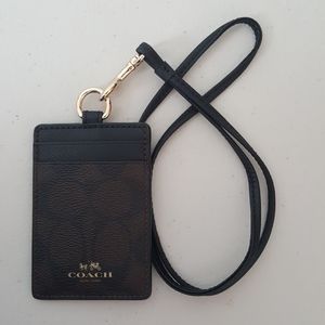 Coach ID Lanyard In Signature Canvas (NWT)